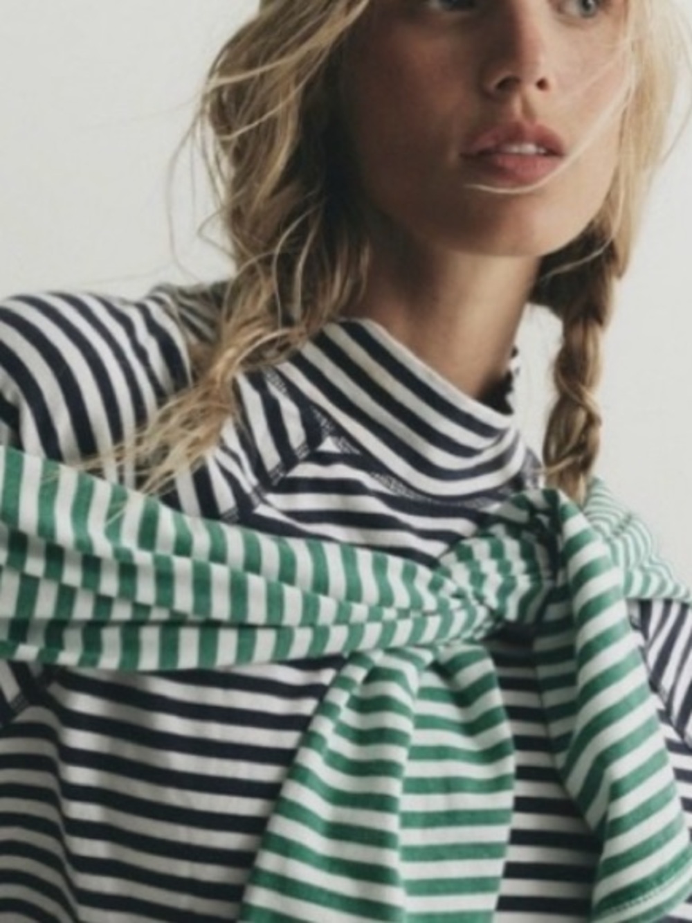 !!NWT!!! FP Movement by Free People STRIPED RESTORATION LAYER IN GREEN GLOW XS